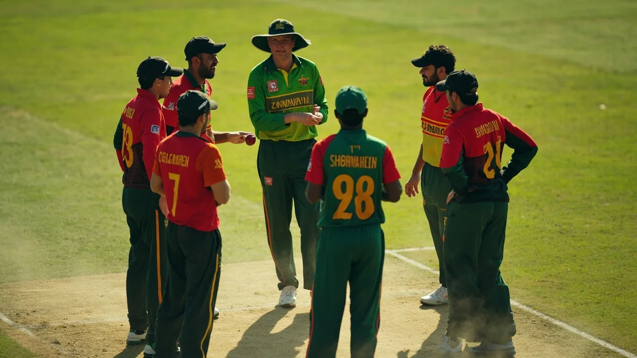 T20I captain and bowler in mid-discussion during a match, the kind of tactical moment that prediction articles rarely capture